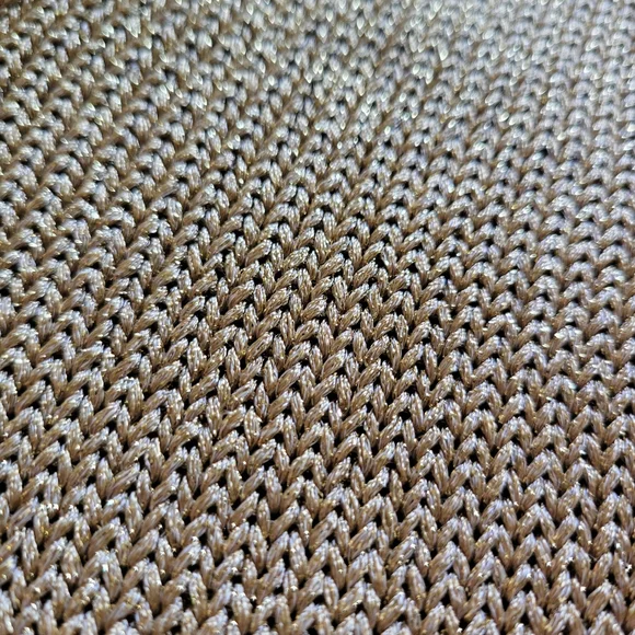 LAUREN Ralph Lauren Gold Metallic V Neck Nautical Sweater 3/4 Sleeve M - Picture 4 of 10